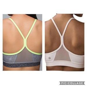 Lot of 2 Lululemon Y flow bra 6 with free jacket M